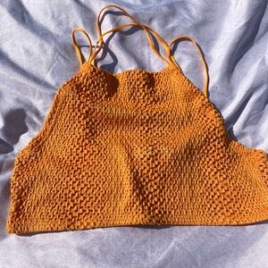 zara orange crop top